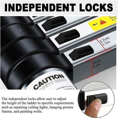 سلم المنيوم تلسكوب قابل للطي 3.2 متر