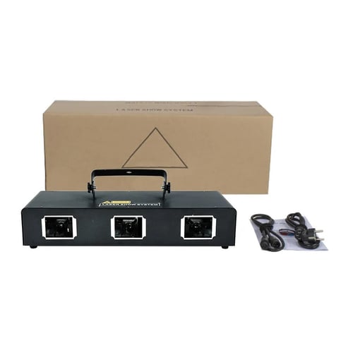 اضائة ليزر حفلات 3 عدسات مستطيل 7 الوان