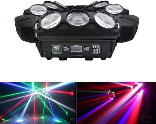 اضائة حفلات سبايدر 9 عدسات كبير 7 الوان