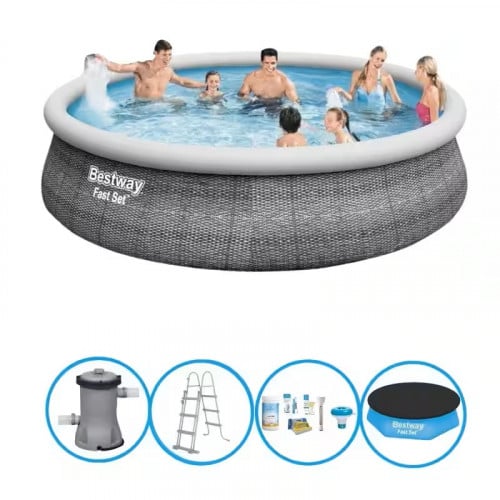 مسابح مائية بست واي +غطاء و فلتر و سلم عرض 4.57 مت...