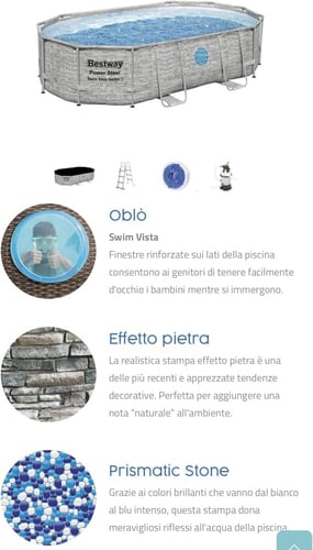 مسابح مائية بست واي +غطاء و فلتر و سلم عرض 2.5 متر