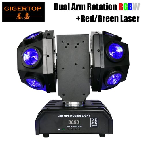 اضائة ليزر حفلات جانبي دبل هيد 12 عدسة 5 الوان led