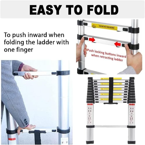 سلم المنيوم تلسكوب قابل للطي 3.2 متر