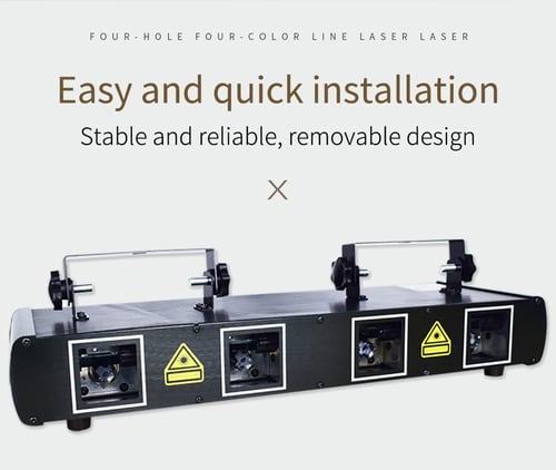 اضائة ليزر حفلات 4 عدسات مستطيل 6 الوان