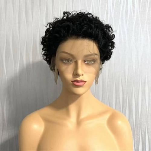 باروكة شعر طبيعي 100٪ بوي مجعد اسود طبيعي