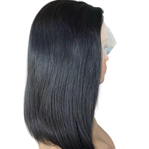 باروكة شعر طبيعي 100٪ اسود طبيعي دانتيل امامي 4*4