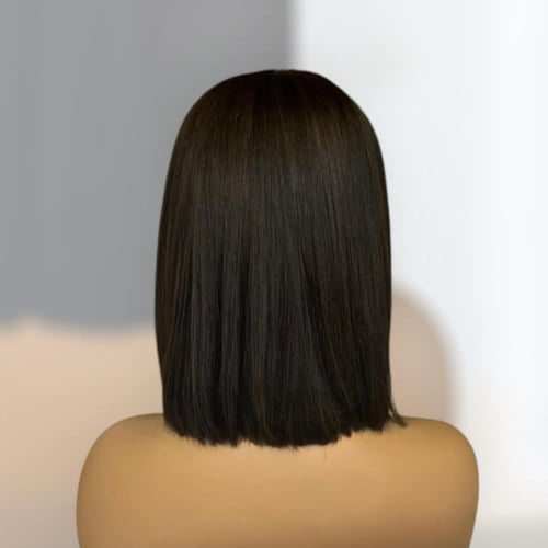 باروكة شعر اسود طبيعي كثافة 200% دبل براون