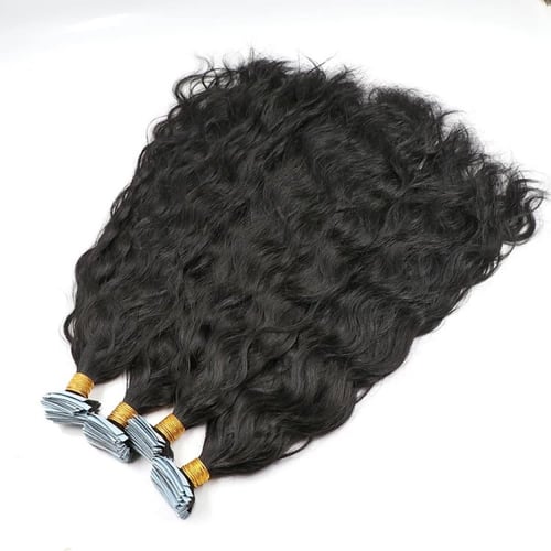 وصلات الشعر الطبيعي 100% التيب العادي باللون اسود