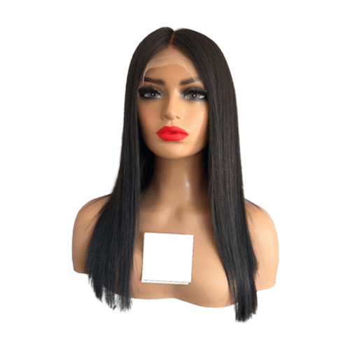 باروكة شعر طبيعي طول 16 انش اسود (رنيم)