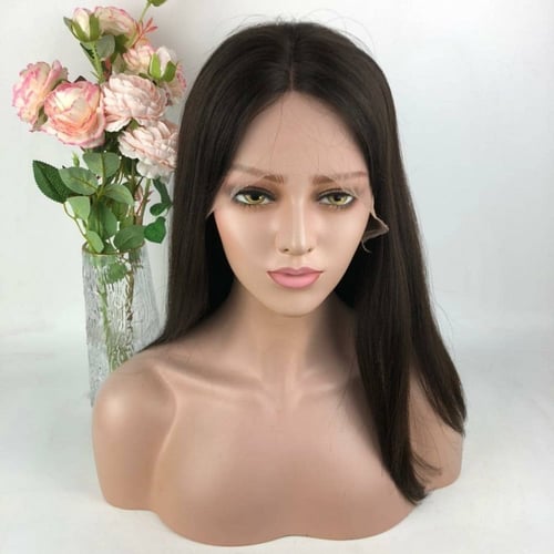 باروكة شعر طبيعي جذور اماميه دانتيل شفاف اسود