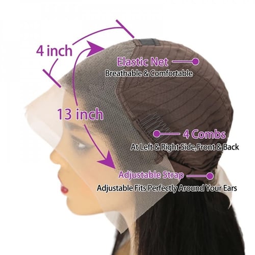 باروكة شعر طبيعي 100% دانتيل ومنابت اماميه (ياسمين...