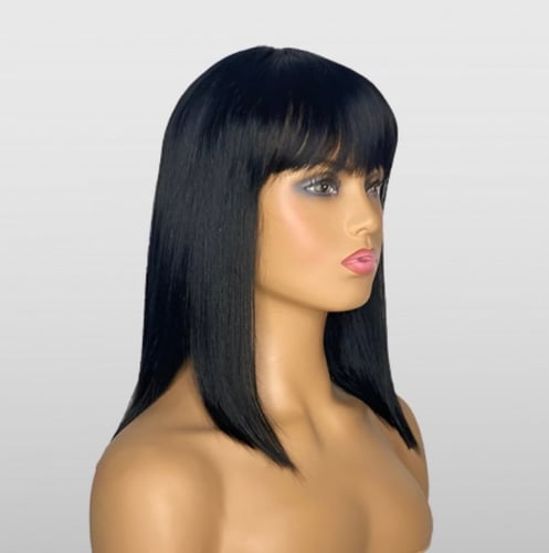 باروكه شعر بغره أمامية بطول 12 انش اسود طبيعي (ران...