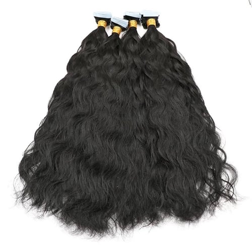 وصلات الشعر الطبيعي 100% التيب العادي باللون اسود