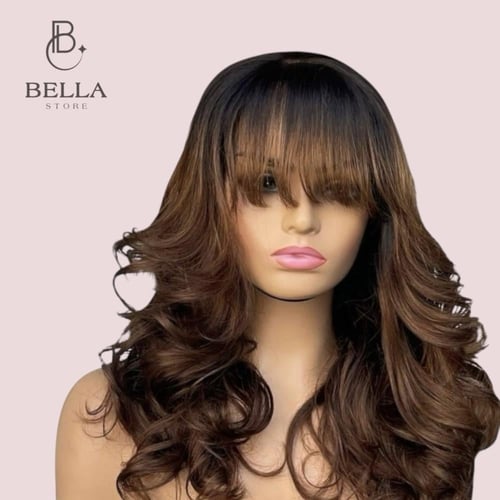 باروكة شعر طبيعي روسي دانتيل امامي بغرة أمامية