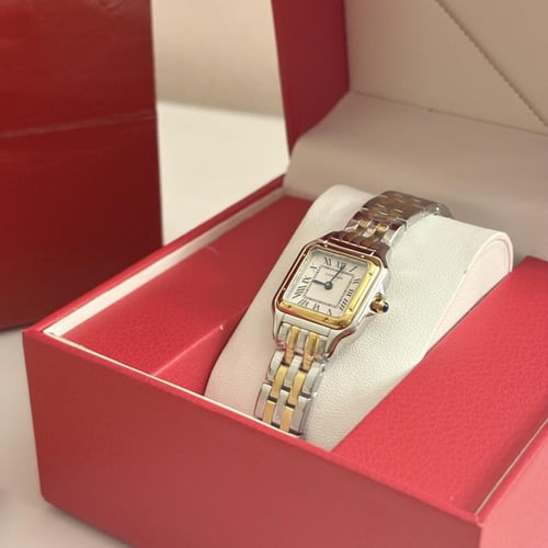 ساعة كارتيير ميني فضي ذهبي