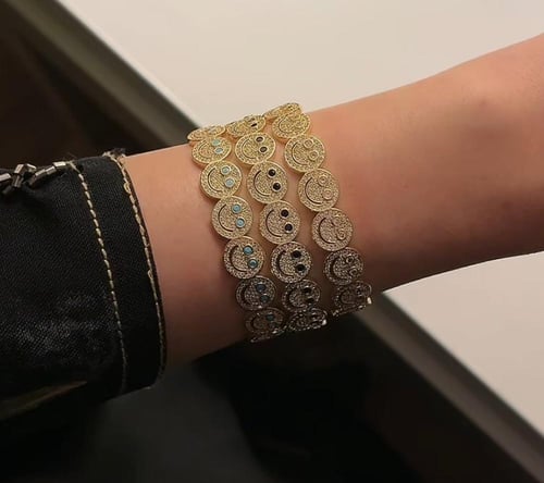 اسوارة وخاتم هابي فيس زركون الوان متعددة