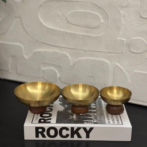 صحن استيل بقاعده خشب