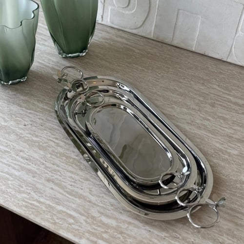 طوفريه تقديم فضي استيل