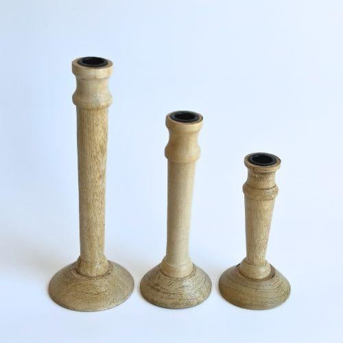 شمعدان خشب هندي - احجام متعدده