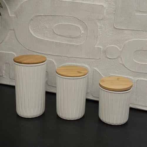 علبه سيراميك بغطاء خشبي