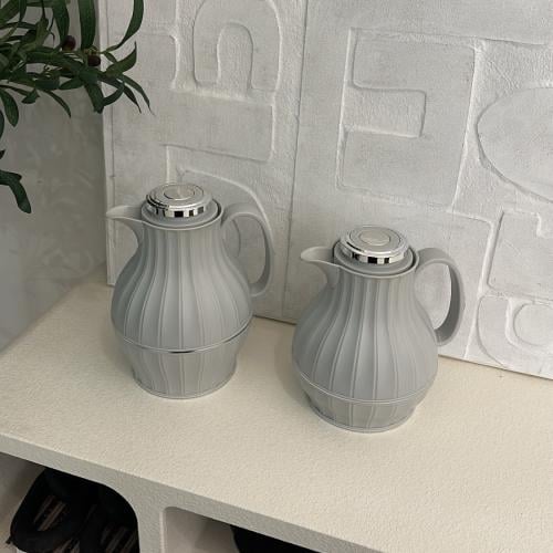 ترمس رصاصي فاتح غطاء فضي