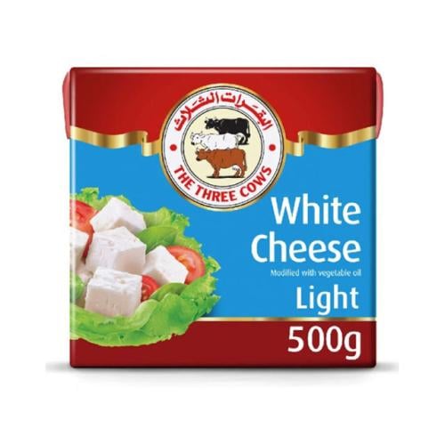 البقرات الثلاث جبنة بيضاء لايت 500جم