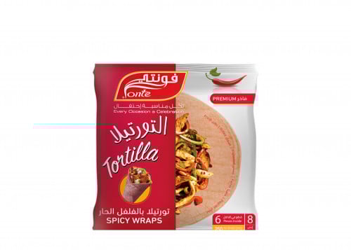 فونتي خبز التورتيلا الفلفل الحار مقاس 8 250ج