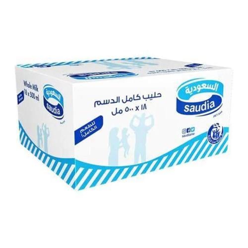 كرتون حليب السعودية 500 مل * 18 حبه