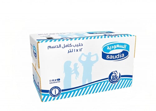 حليب السعودية 1 لتر كرتون 12 حبه