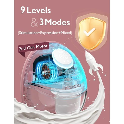 مضخة حليب الثدي مومكوزي M6 مزدوجة – أحمر