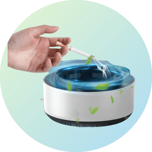 طفاية السجائر الذكية ، مع خاصية تنقية الهواء واستب...