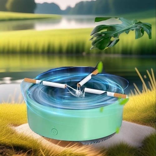 طفاية السجائر الذكية ، مع خاصية تنقية الهواء واستب...