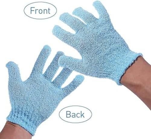 قفازات حمام مقشرة للجسم مكونة من 2 ازواج