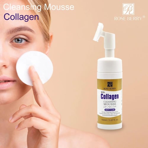رغوة مزيل مكياج بخلاصة الكولاجين تنظيف عميق.