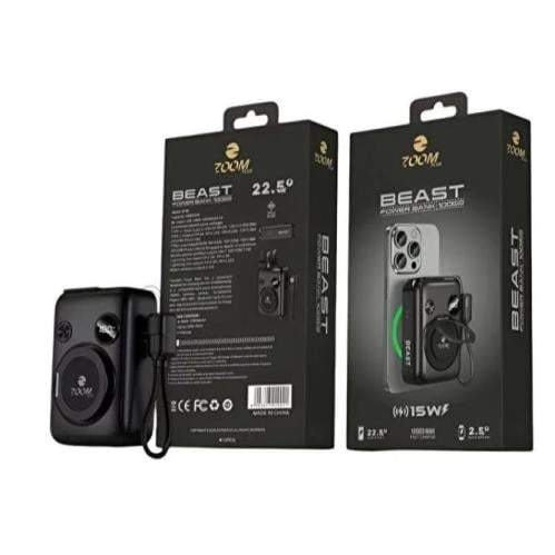 شاحن متنقل زوم بلس الذكي 10000 mAh - شحن لاسلكي وس...