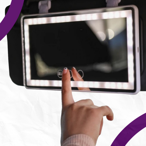 مراية سيارة مضيئة للمكياج والتصوير