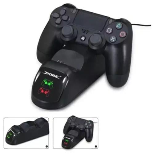 منصة شحن مزدوجة لوحدات تحكم PS4 مع مؤشر LED