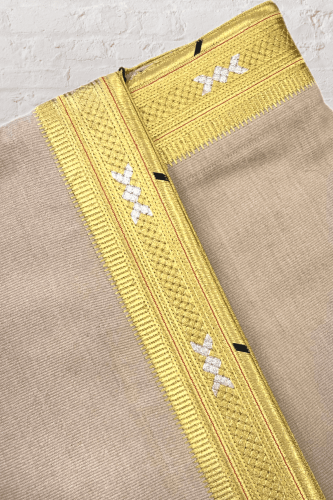 بشت وبر ديباج بيج فاتح متوسع زري