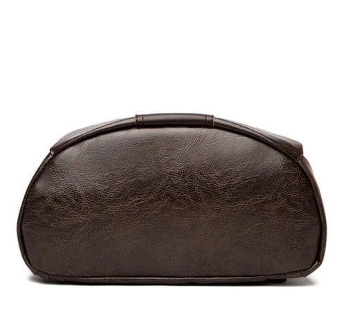 شنطه ظهر جلد لونين بني - اسود