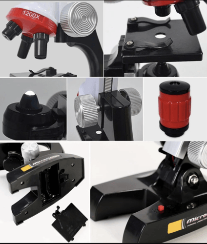 مجموعة مجهر العلوم للأطفال ,مجهر تكبير مع ضوء ليد...