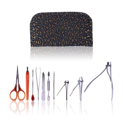 مجموعة باديكير قلامة الأظافر 10 قطعة متعددة الوظائ...