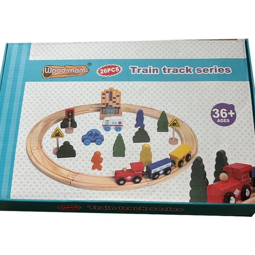 تراك قطار خشب يعمل بالبطارية