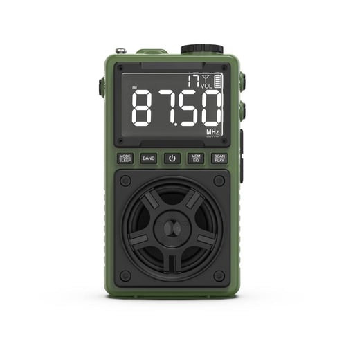راديو محمول Green Lion Voyager | ضوء فلاش | مكبر ص...
