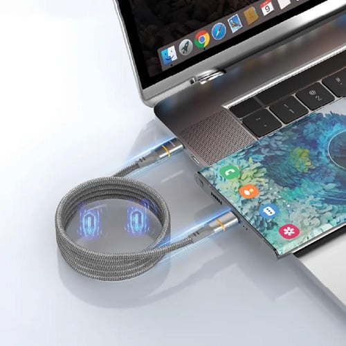 كابل بورودو مضفر مغناطيسي من النوع C إلى النوع C ب...