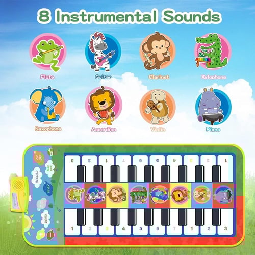 سجادة بيانو للأطفال قياس 80 * 50 سم مع 20 مفتاح بي...