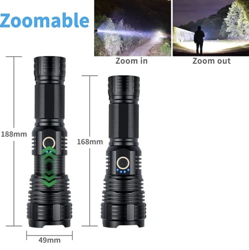 مصباح معدني كاشف فائق السطوع P90 , بطارية باستطاعة...