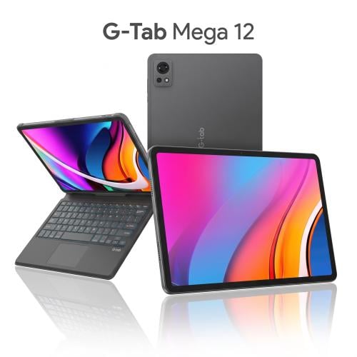 تابلت جي تاب Mega 12 بشاشة 12 إنش 2K مع كيبورد مغن...