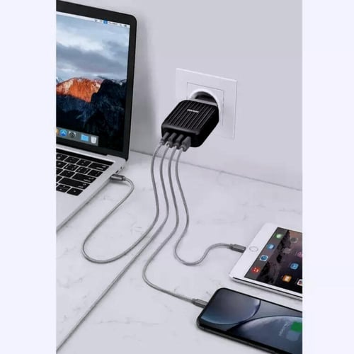 شاحن زندور 32 واط بأربعة منافذ USB-C وUSB - شحن سر...