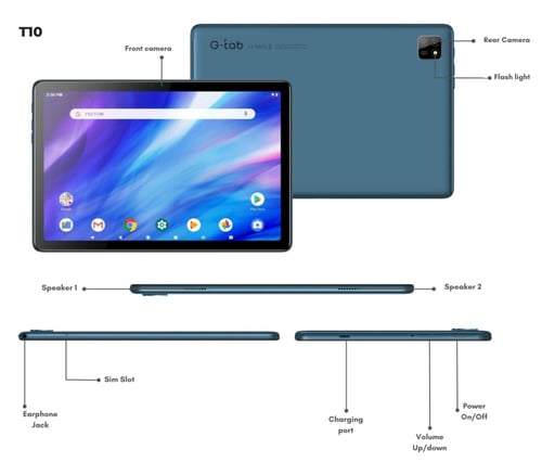تابلت جي تاب G-Tab T10 – شاشة 10.1 بوصة، ذاكرة 64...