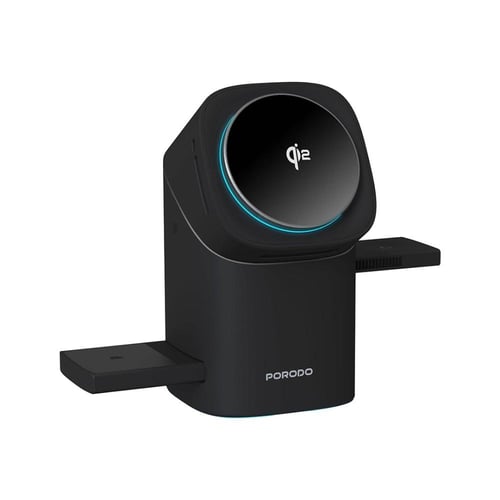 شاحن لاسلكي 3 في 1 من بورودو، شحن تلقائي، زاوية رؤ...
